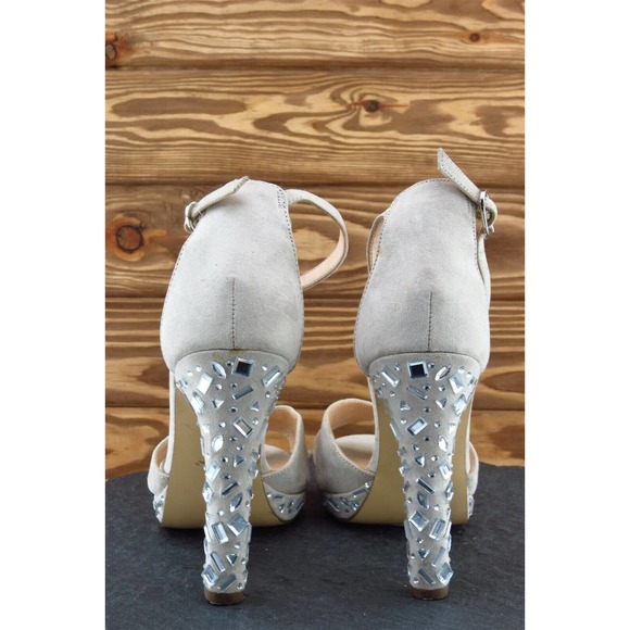 Nina Sz 7.5 M Beige Ankle Strap Leather Women Sandals - Picture 5 of 7